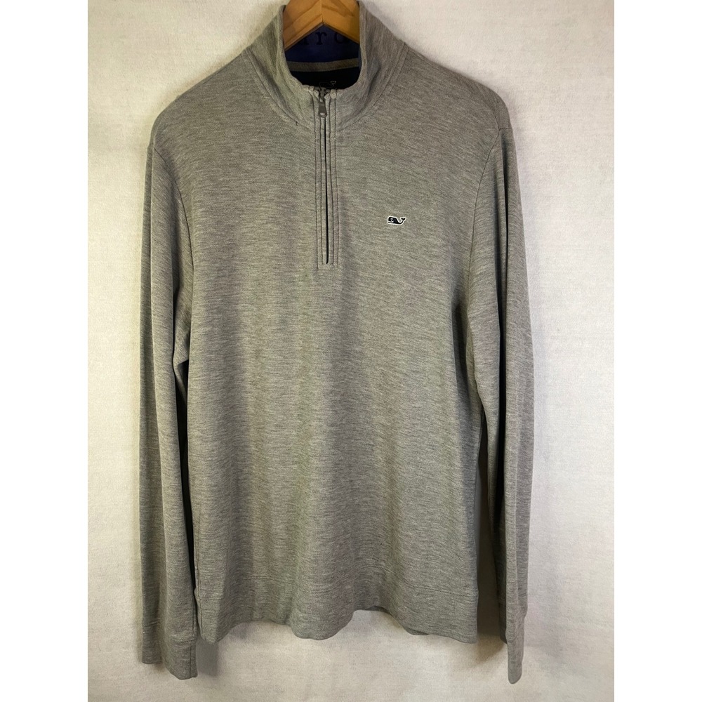 Vineyard Vines Quarter Zip Pullover Men's M Gray Pima Cotton NWOT